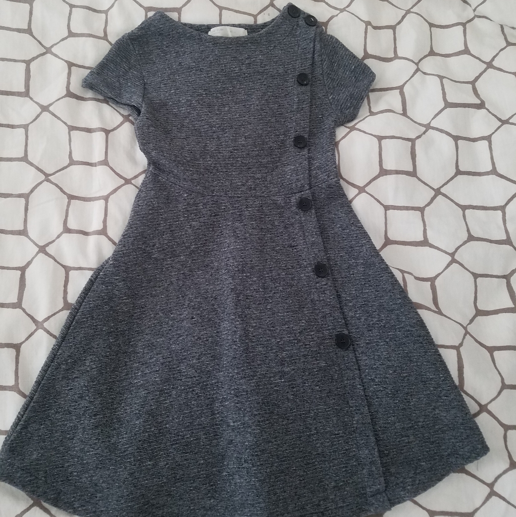 Gray Button Dress